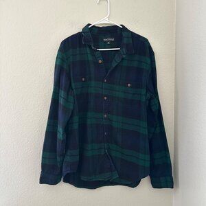 J. Crew Mercantile Men's Button Up Shirt Tartan Green Cotton Sz XL